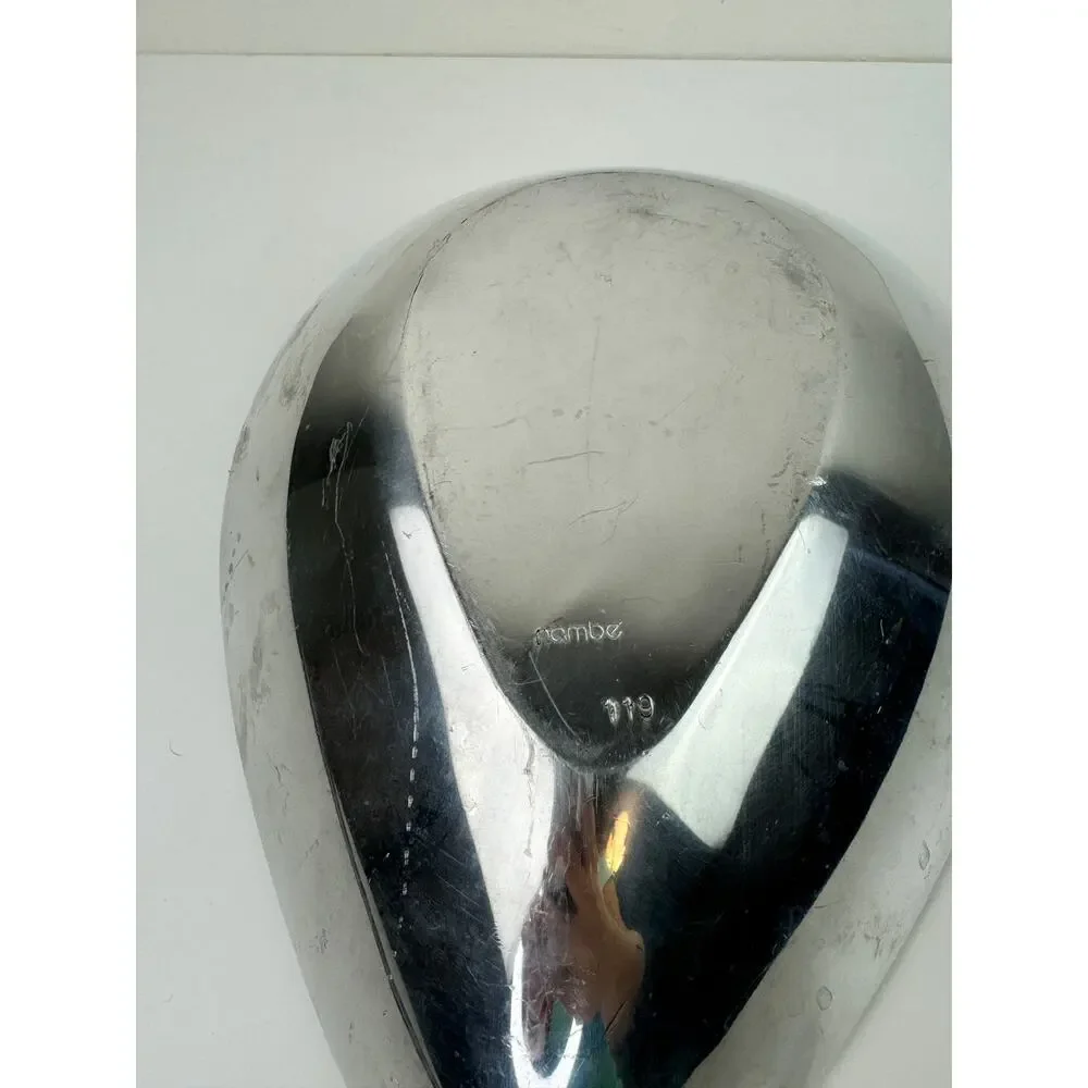 Vintage NAMBE Silver 11x9 Catch All Bowl Metal Polished Heart Decorative 119